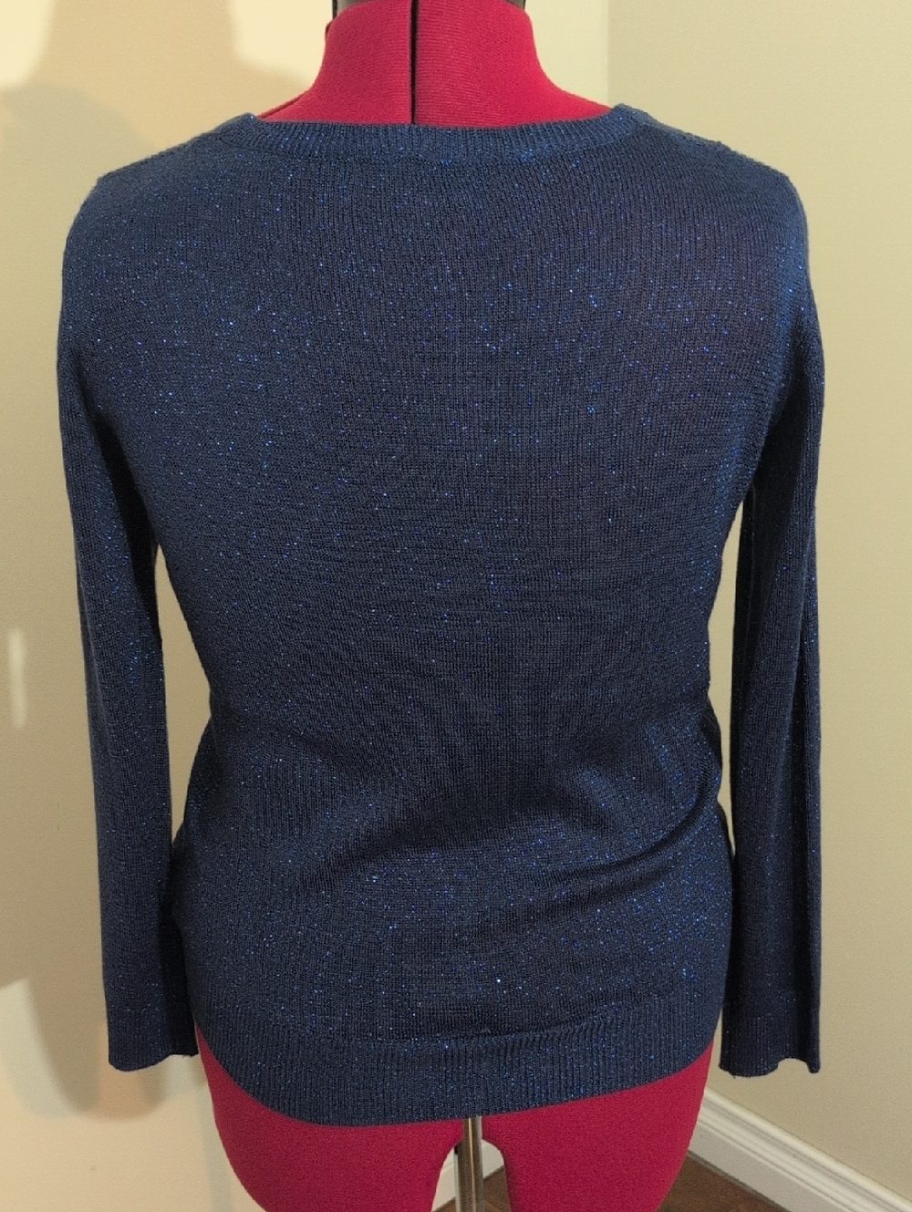 Joe Fresh | Women's Navy Sparkle Knit Sweater - Picture 4 of 13